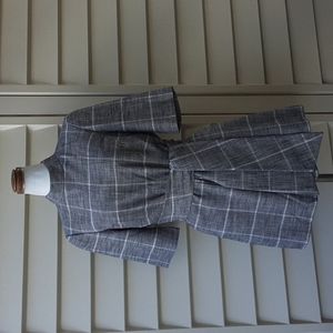 alice+olivia plaid grey romper